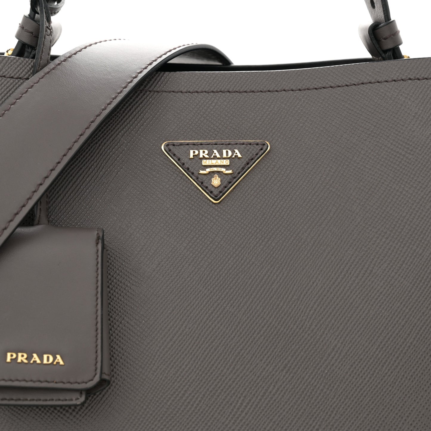 Saffiano Cuir Calfskin Matinee Tote Fumo Black