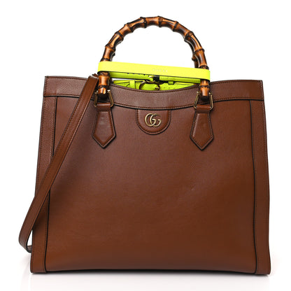 Gucci Wonka Grain Calfskin Medium Diana Tote Bag Cuir Yellow Fluo 1 of 9