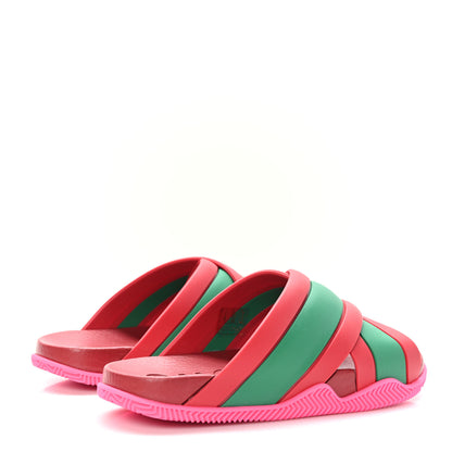 Gucci Rubber Web Womens Criss Cross Slide Sandals 35 Coral New Shamarock 4 of 8
