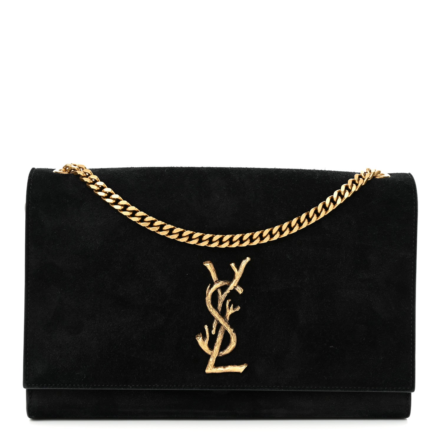 Saint Laurent Suede Medium Classic Monogram Kate Satchel Black 1 of 10