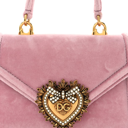 Dolce & Gabbana Velvet Small Devotion Envelope Top Handle Bag Pink 7 of 9