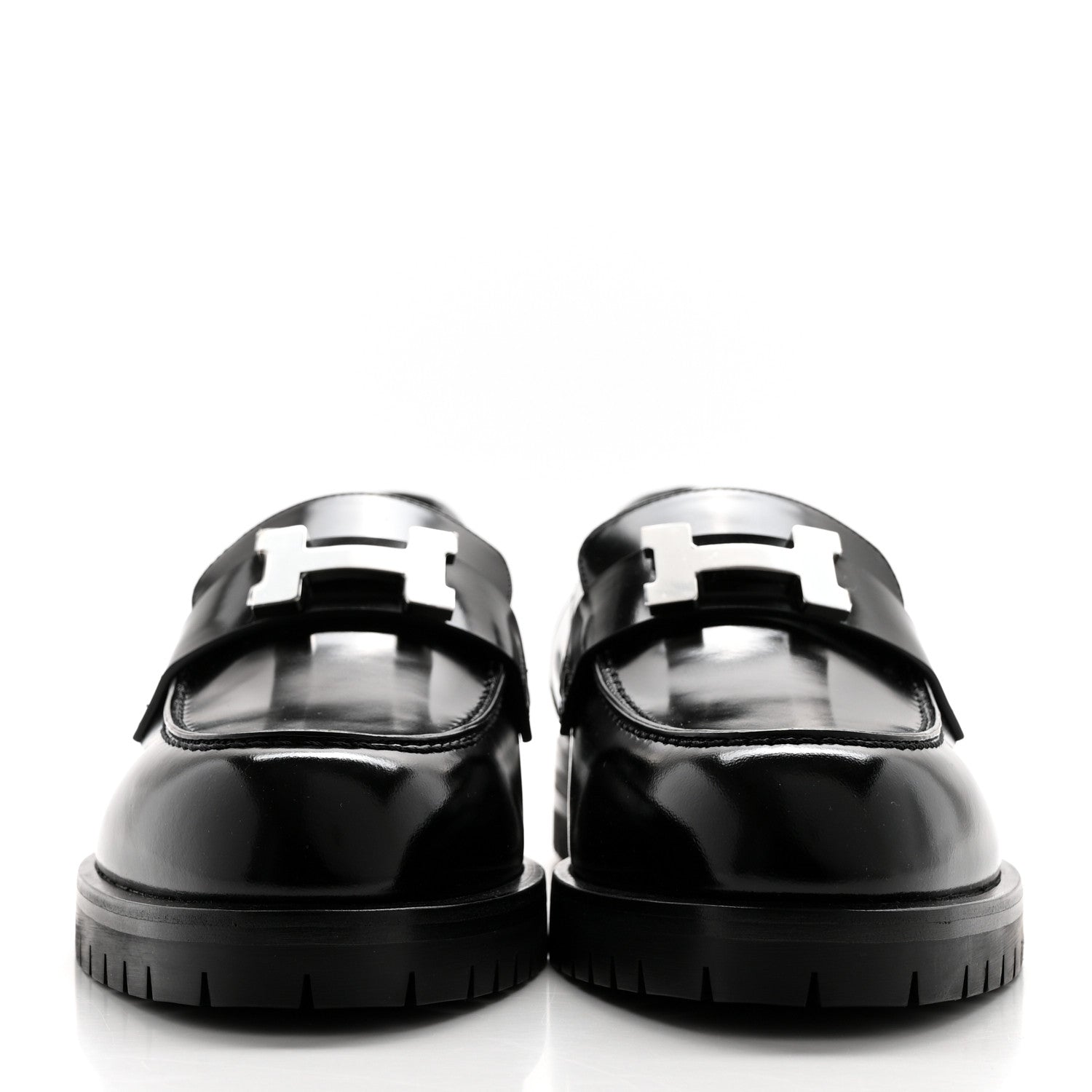 Hermes Calfskin Womens Faubourg Loafers 36 Black 2 of 8