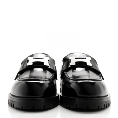 Hermes Calfskin Womens Faubourg Loafers 36 Black 2 of 8
