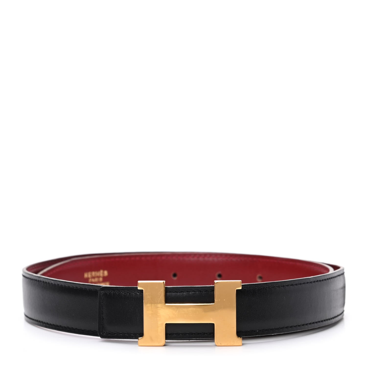 Hermes Box Chamonix Mini Constance 24mm H Belt 70 Black Rouge Vif 1 of 5