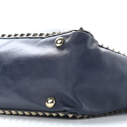 Valentino Garavani Vitello Medium Rockstud Tote Marine 9 of 13