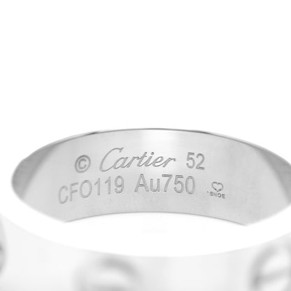 Cartier 18K White Gold 5.5mm LOVE Ring 52 6 4 of 5