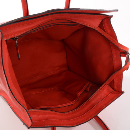 Celine Drummed Calfskin Mini Luggage Vermillion 6 of 14