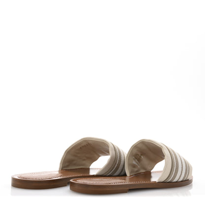 Louis Vuitton Canvas Calfskin Lock It Flat Mules 39 5 of 9
