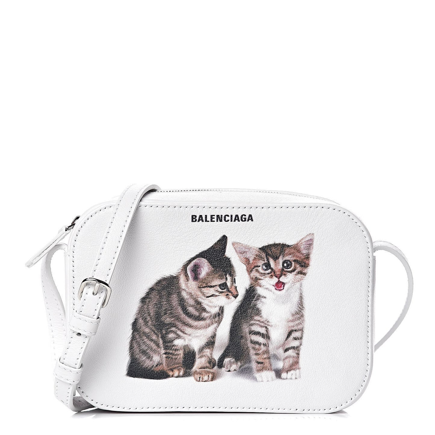 Calfskin Kittens Logo XS Everyday Camera Bag White