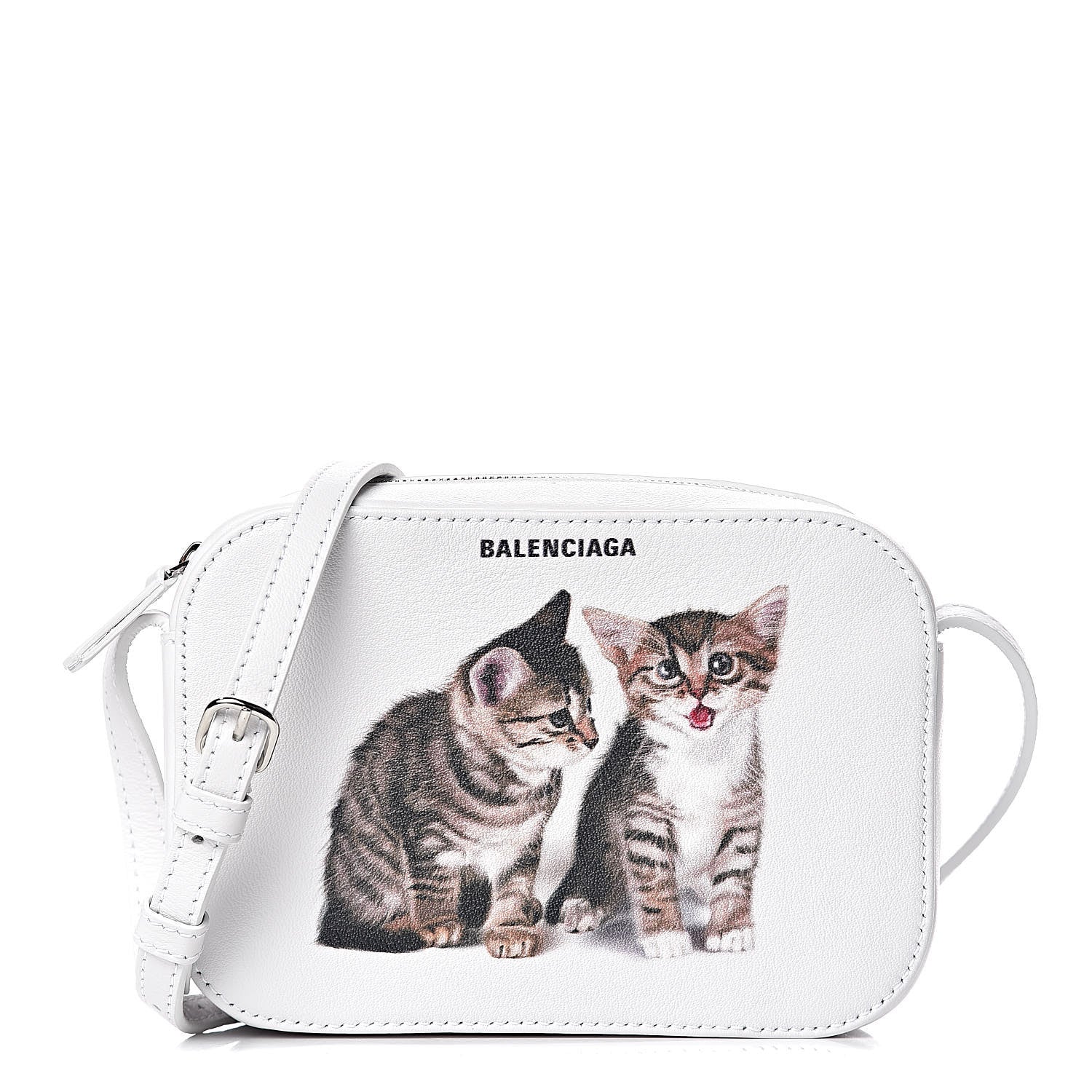 Balenciaga Calfskin Kittens Logo XS Everyday Camera Bag White 1 of 13