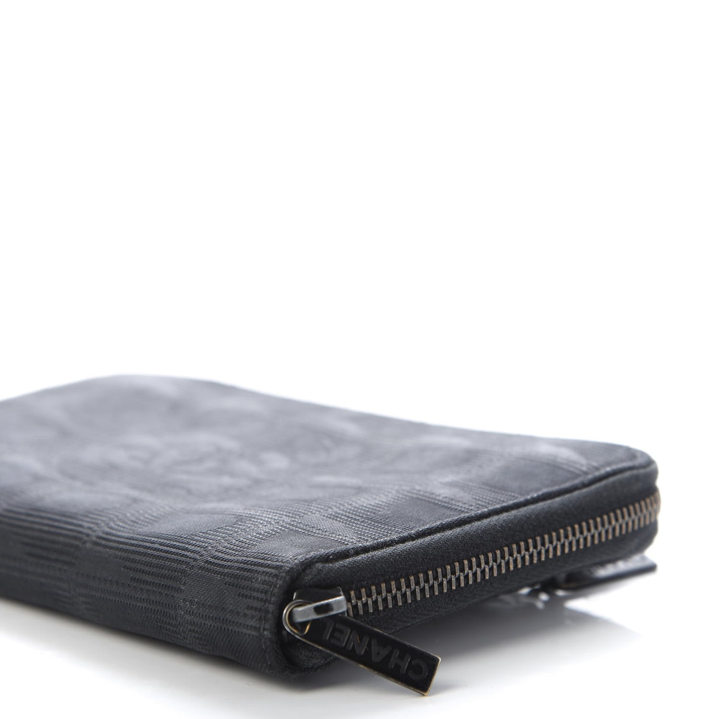 Nylon Travel Zip Around Wallet Black