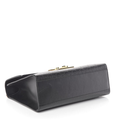 Gucci Calfskin GG Monogram Bees Embossed Medium Padlock Shoulder Bag Black 4 of 8