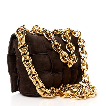 Bottega Veneta Suede Maxi Intrecciato Padded Chain Cassette Crossbody Bag Fondant 3 of 12