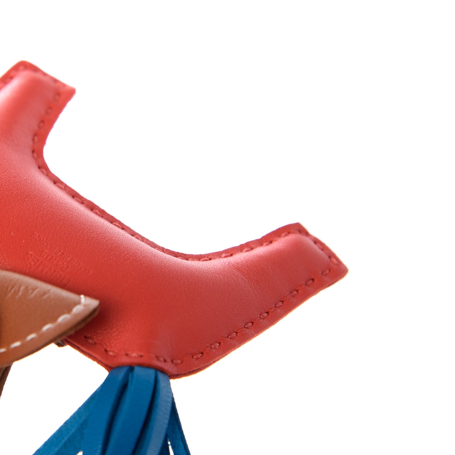 Hermes Milo Lambskin Grigri Rodeo Horse Bag Charm PM Rose Texas Bleu Zanzibar Gold 3 of 4