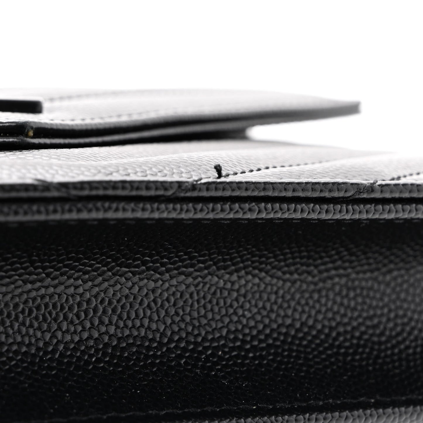Grain De Poudre Matelasse Chevron Monogram Monochrome Envelope Chain Wallet Black