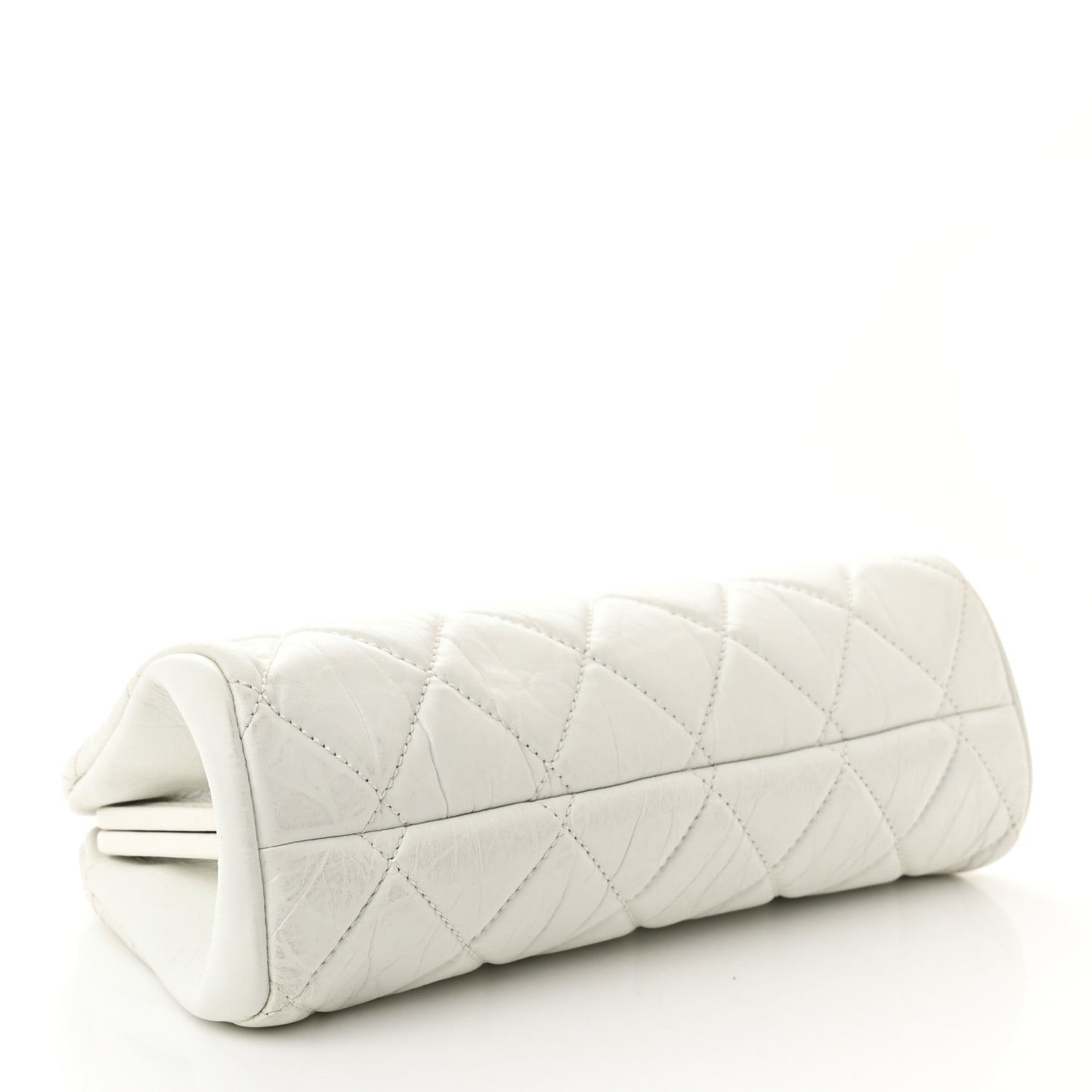 Aged Calfskin Small Just Mademoiselle Bowling Bag White