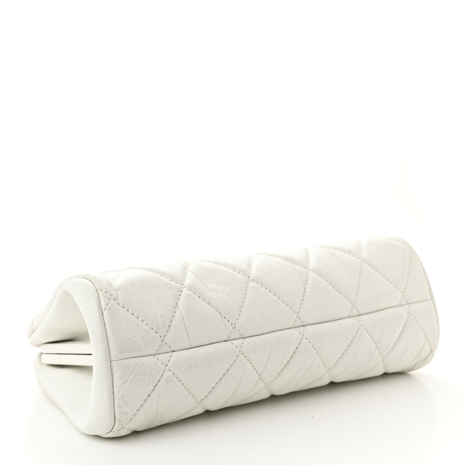 Chanel Aged Calfskin Small Just Mademoiselle Bowling Bag White 4 of 13