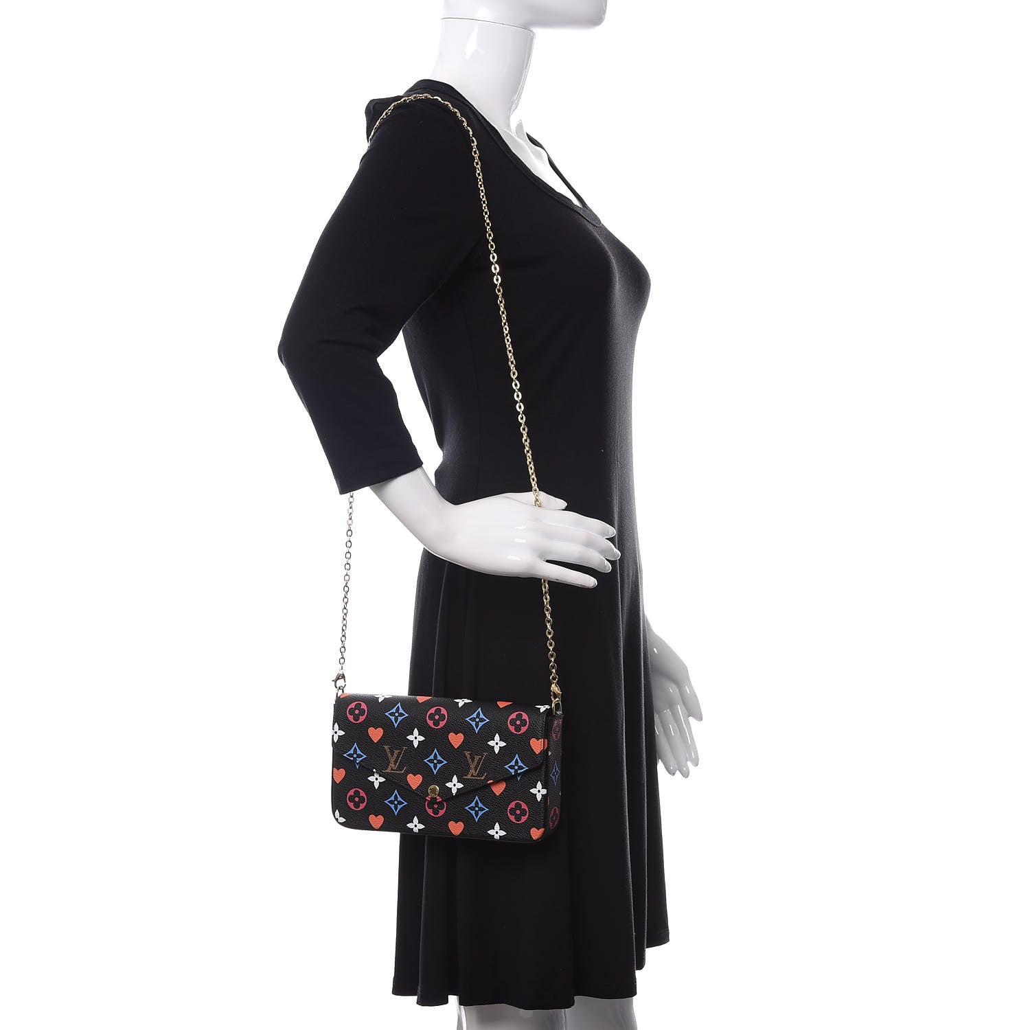 Louis Vuitton Game On Felicie Chain Wallet Black 2 of 10