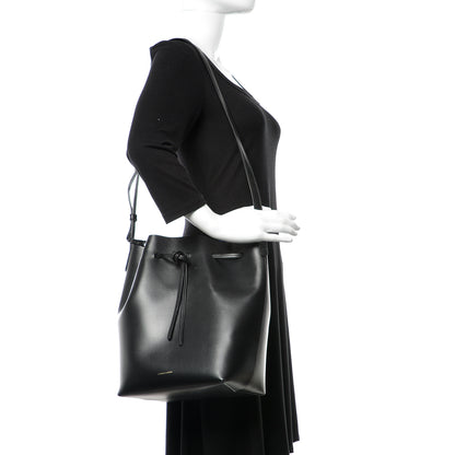 Mansur Gavriel Vegetable Tanned Calfskin Bucket Bag Black Royal 2 of 13