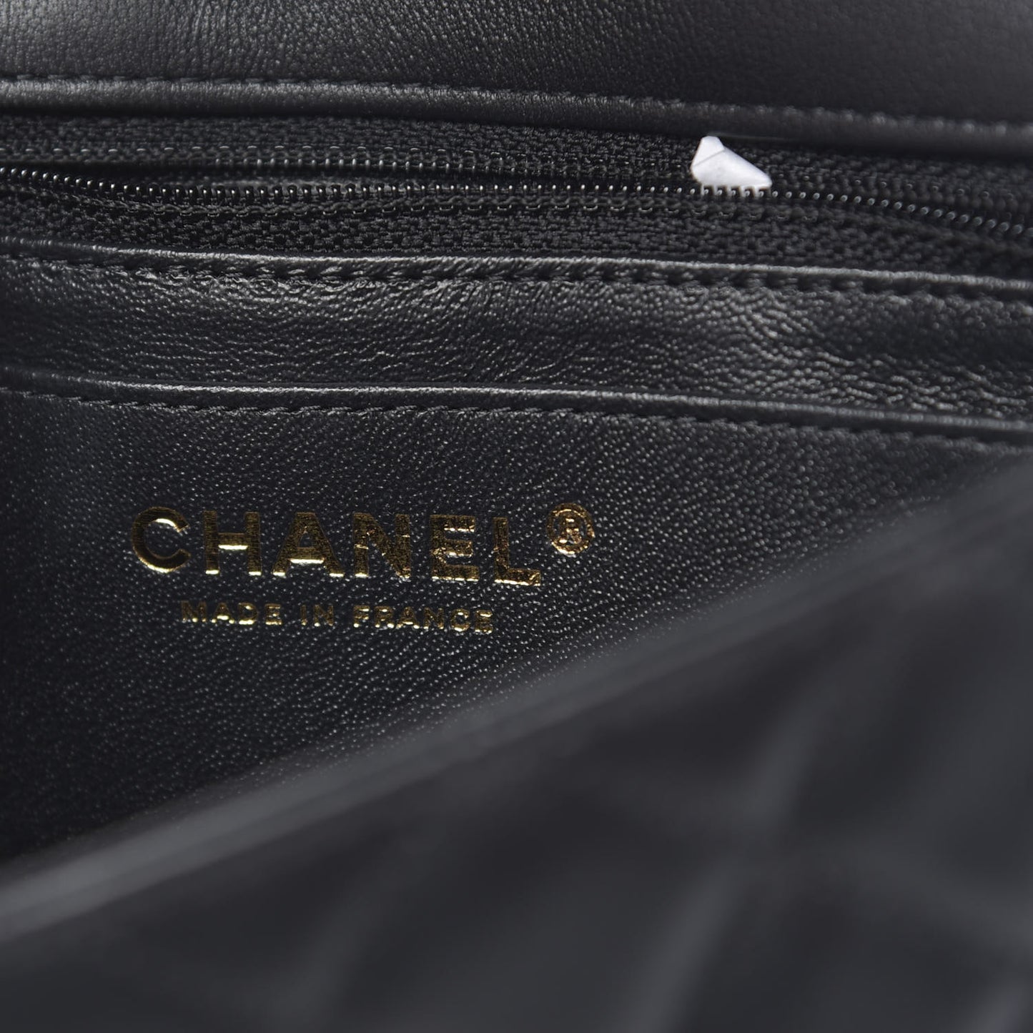 Lambskin Quilted Mini Rectangular Flap Black