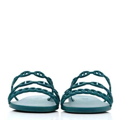 Hermes Rubber Chaine d'Ancre Rivage Sandals 38 Vert d'Ete 2 of 4