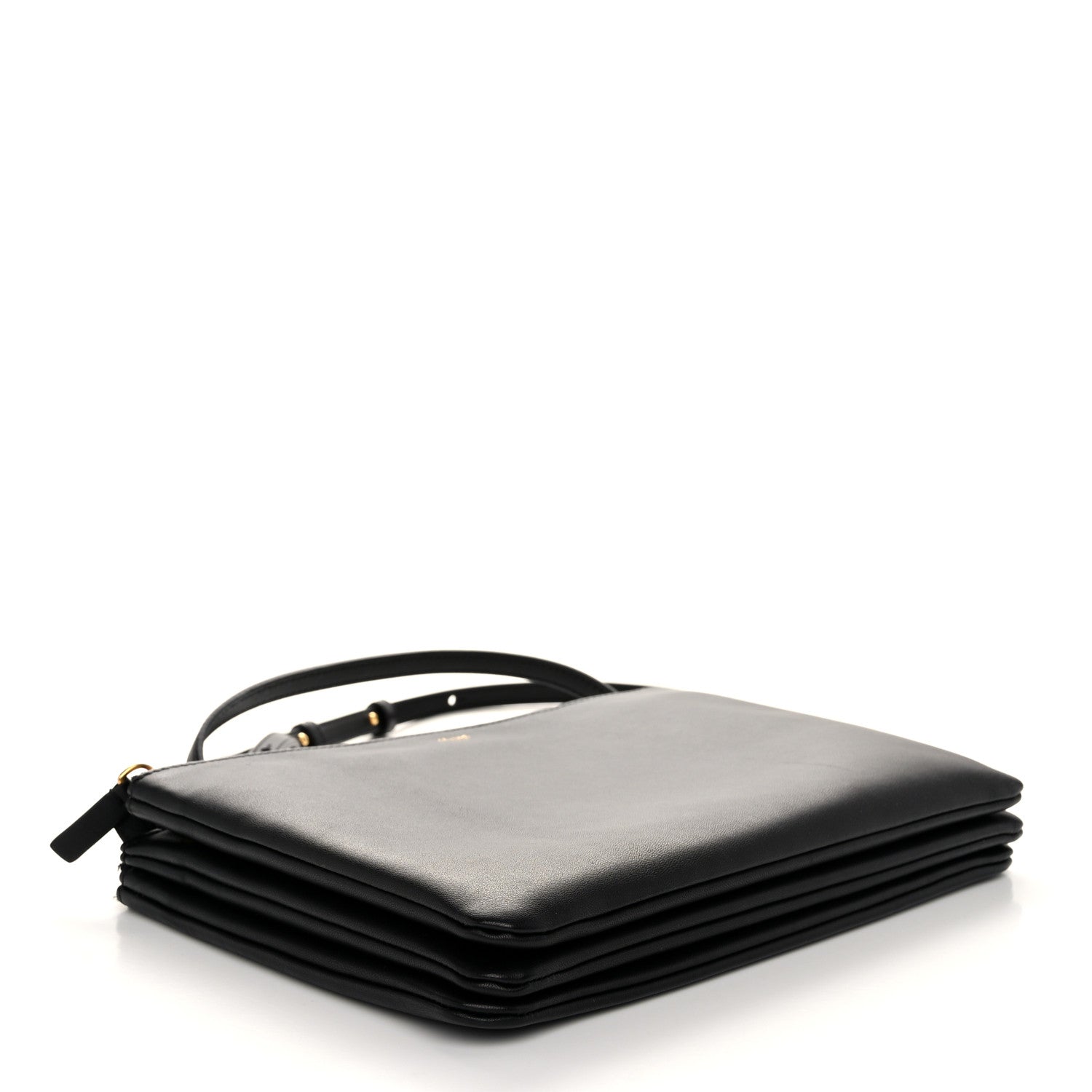 Celine Lambskin Large Trio Crossbody Bag Black 4 of 12