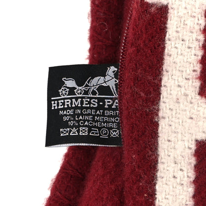 Hermes Wool Cashmere Avalon III Pillow PM Ecru Rouge 3 of 3
