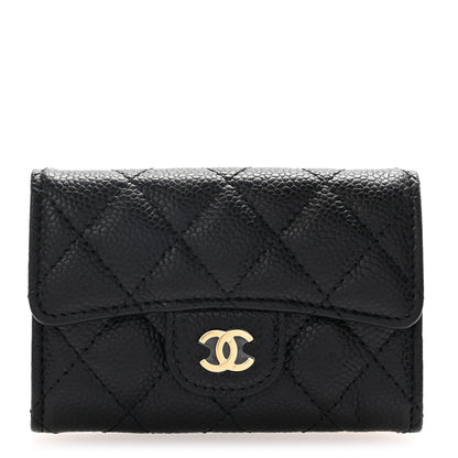 Chanel Caviar Quilted Flap Card Holder Wallet Black 1 of 8