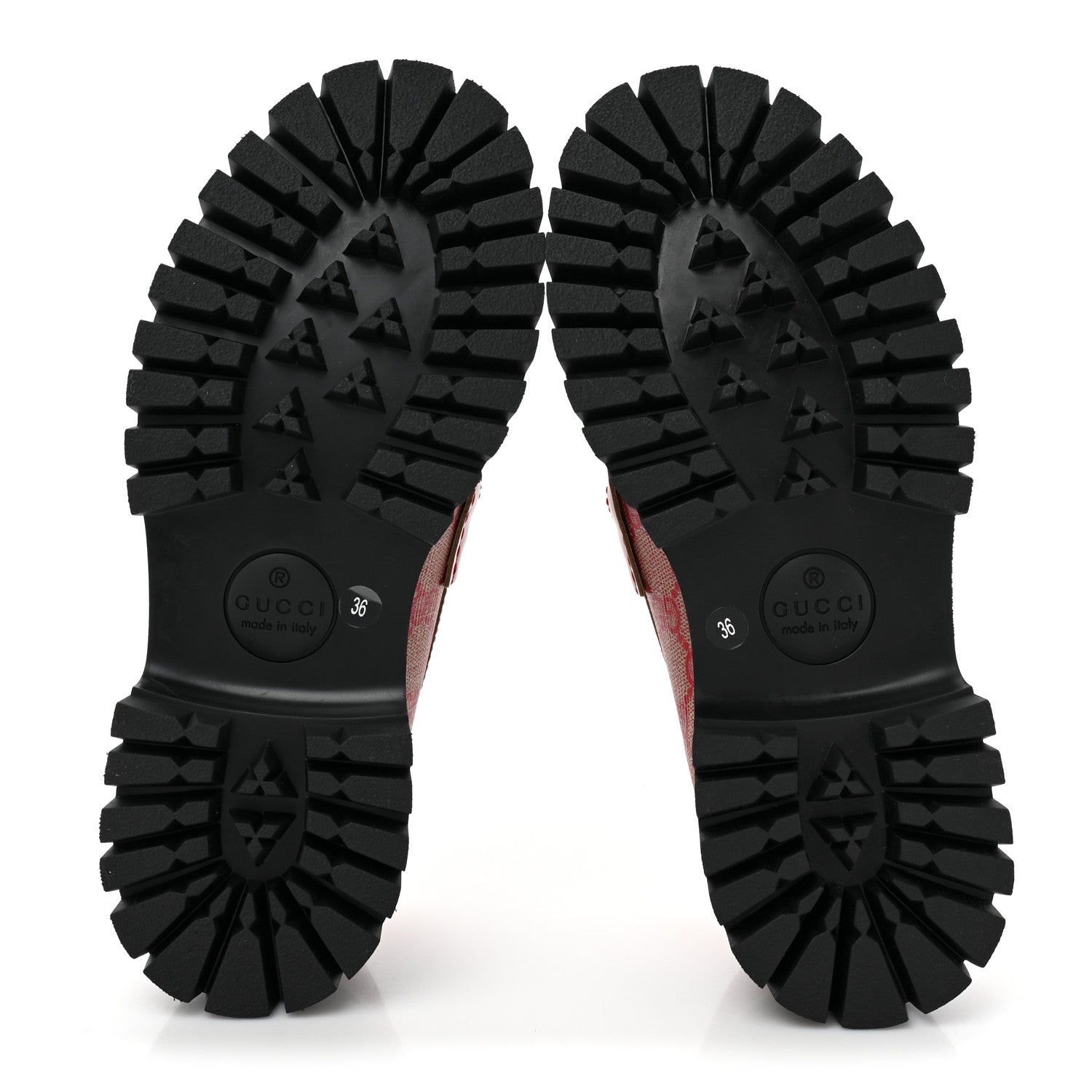 Gucci GG Supreme Monogram Cordovan Lux Womens Harald Horsebit 25mm Platform Loafers 36 Beige Hibiscus Red 6 of 11