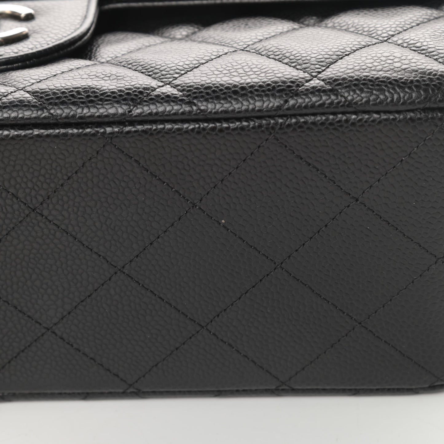 Caviar Quilted Jumbo Double Flap Black