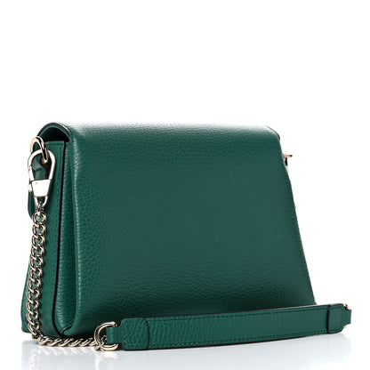 Gucci Dollar Calfskin Interlocking G Crossbody Bag Emerald 3 of 9