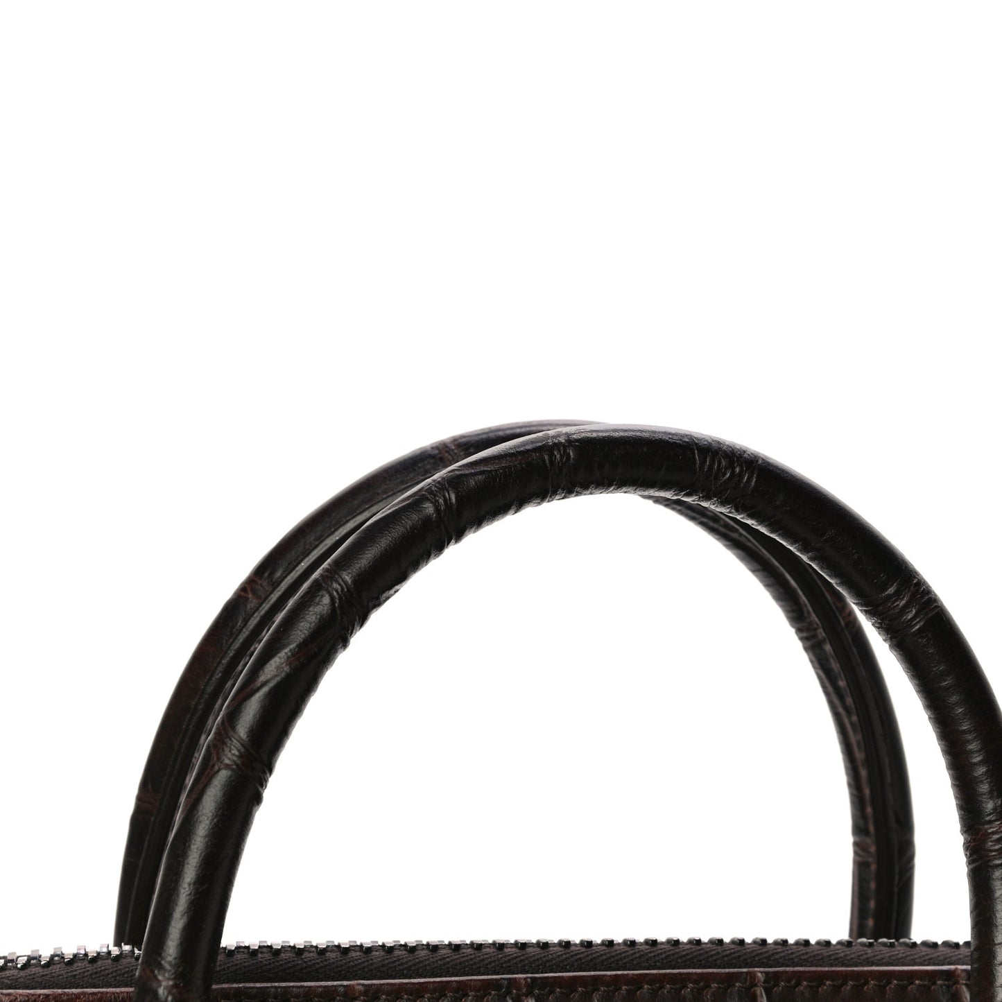 Calfskin Crocodile Embossed 3D Stud Medium Antigona Brown