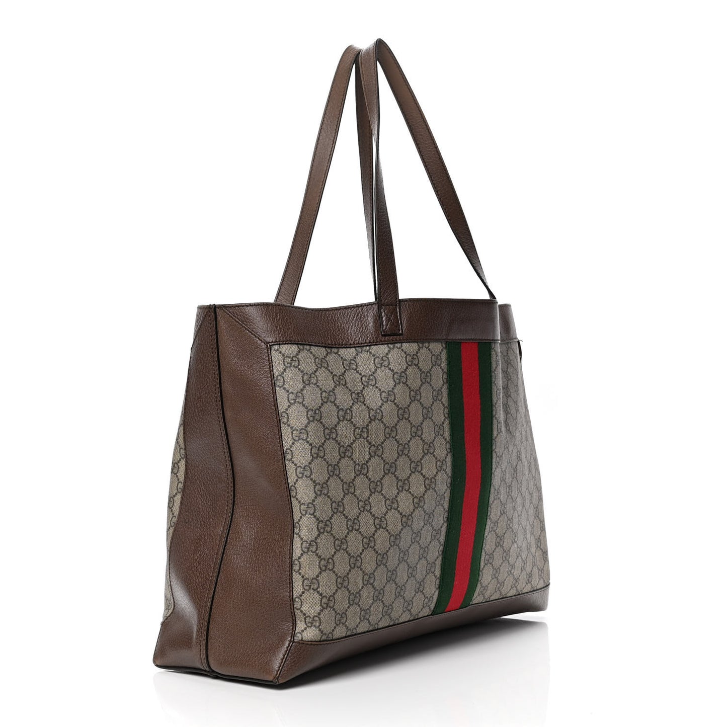 GG Supreme Monogram Web Ophidia Tote Brown