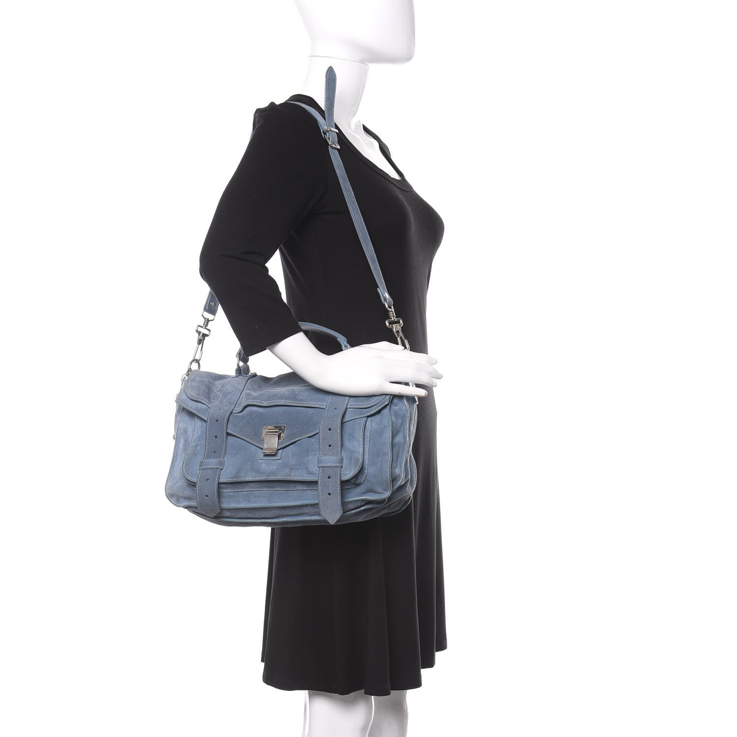 Proenza Schouler Suede Medium PS1 Satchel Polar Blue 2 of 10