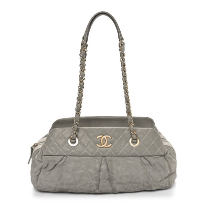 Chanel Iridescent Calfskin Chic Quilt Bowling Bag Grey 1 of 10