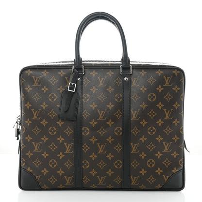 Louis Vuitton Monogram Macassar Porte Documents Voyage Soft Briefcase 1 of 8