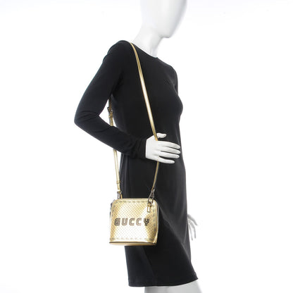 Gucci X SEGA Calfskin GUCCY Stars Mini Dome Shoulder Bag Gold 2 of 7