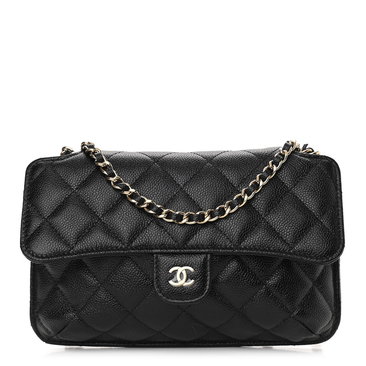 Jersey Fabric Quilted Foldable Tote With Chain Black Multicolor