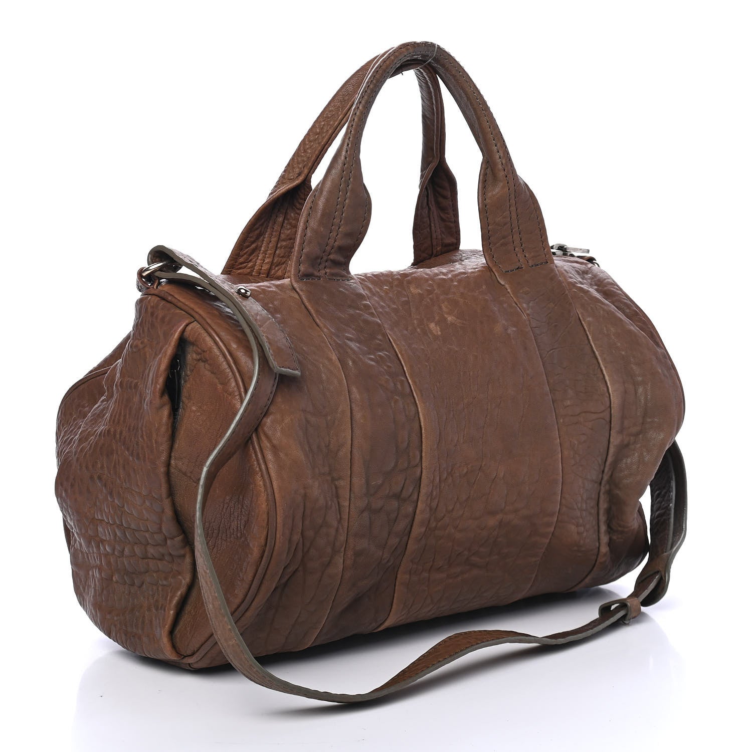 Alexander Wang Pebbled Lambskin Rocco Antique Brass Hardware Brown 2 of 4