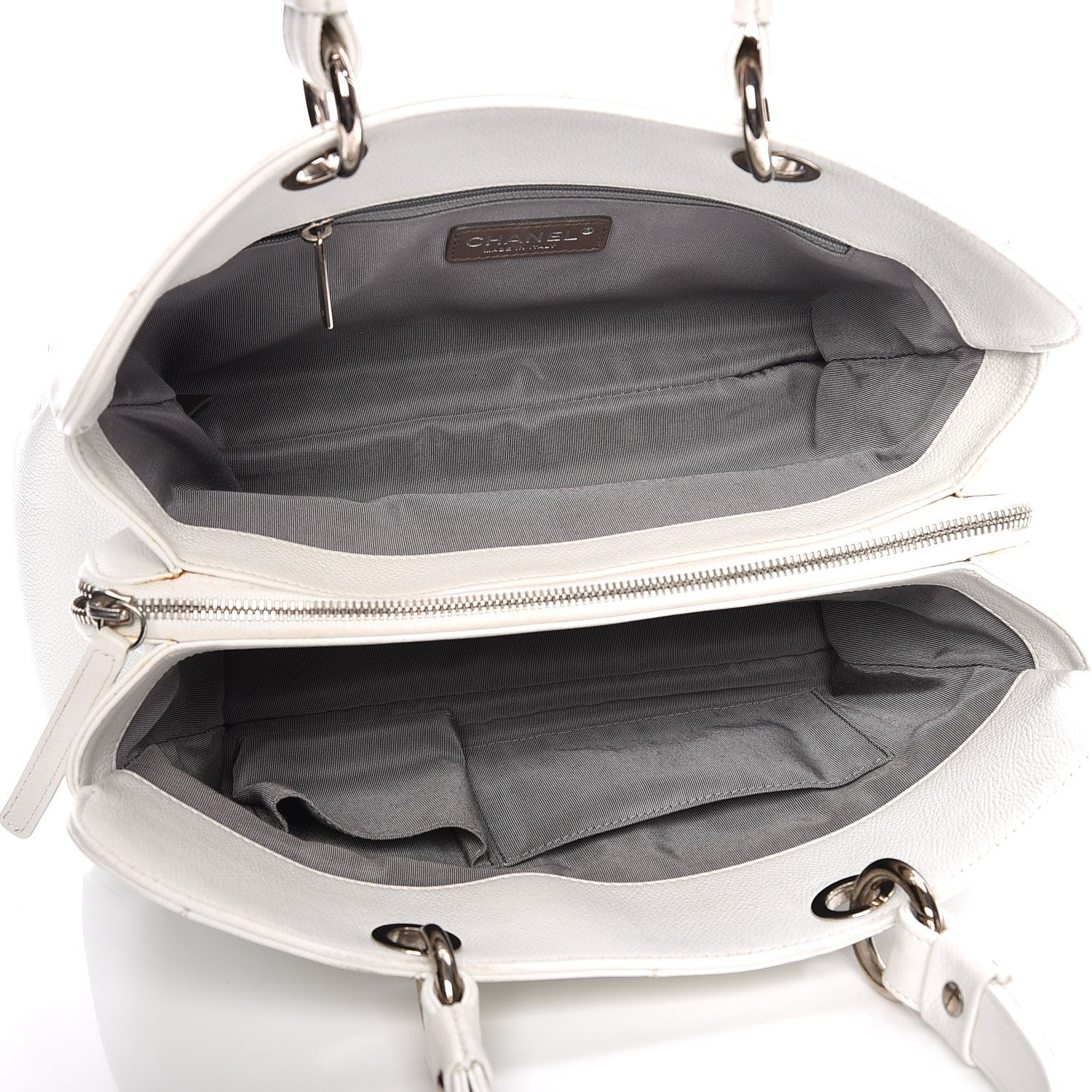 Chanel Soft Caviar Quilted CC Timeless Tote White 5 of 15