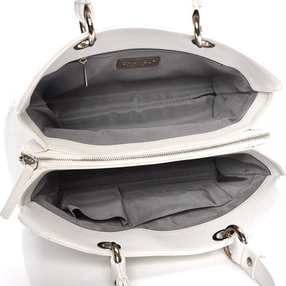 Chanel Soft Caviar Quilted CC Timeless Tote White 5 of 15