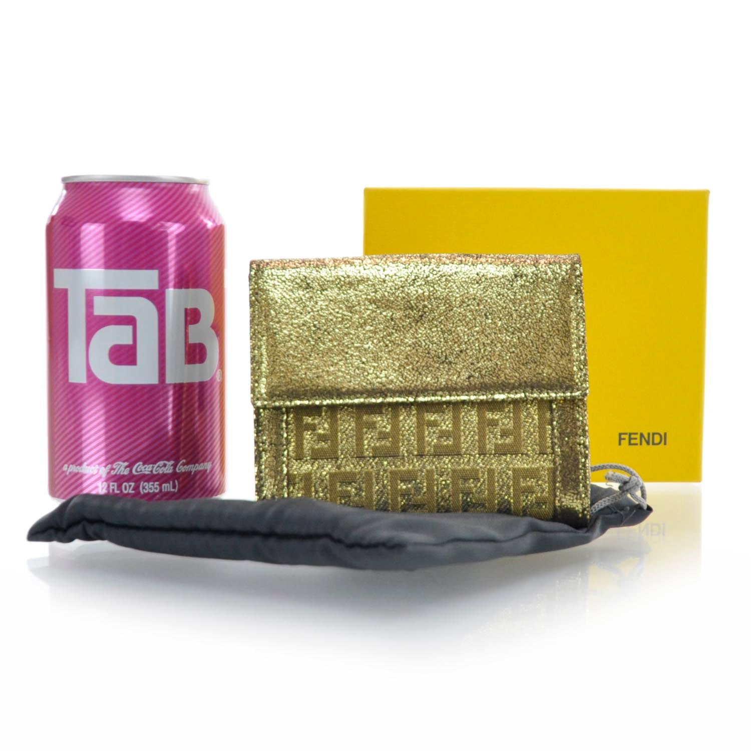 Fendi Zucchino Compact Wallet Gold 2 of 7