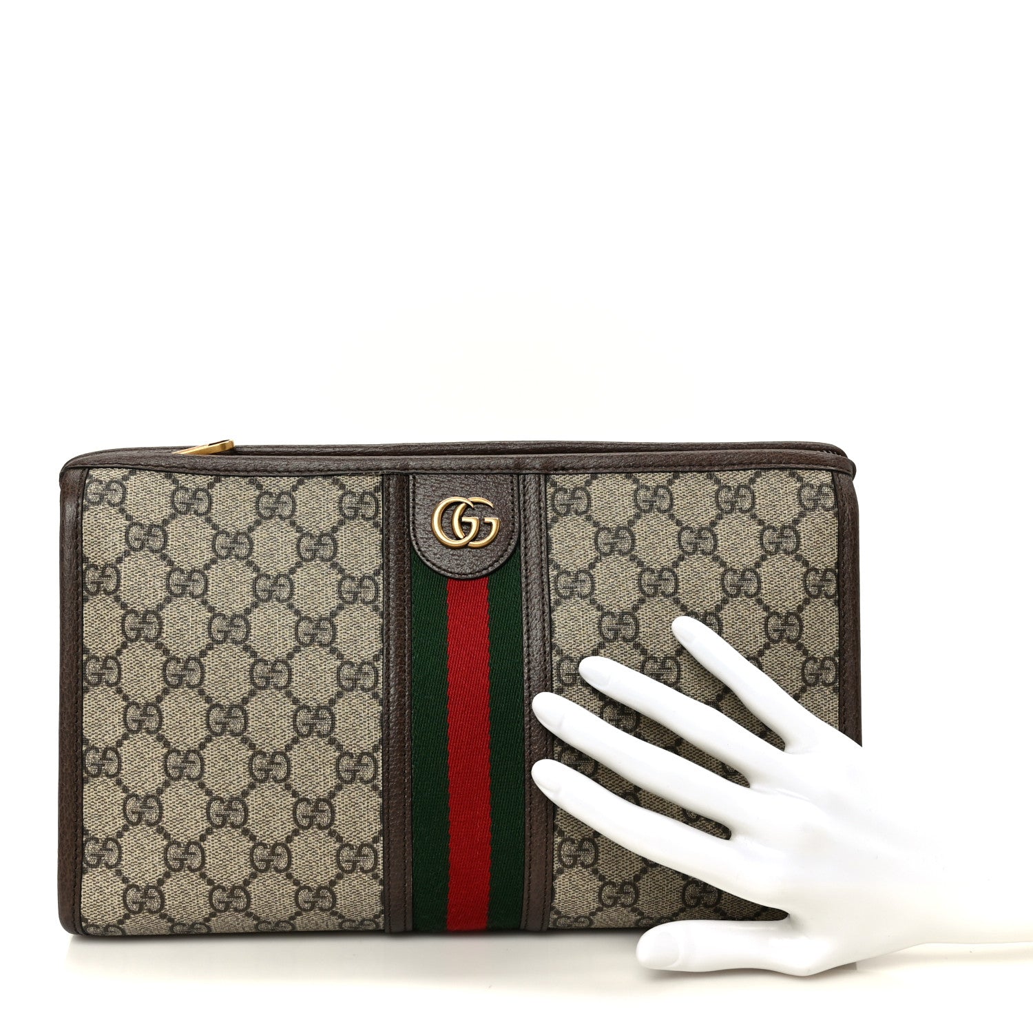 Gucci GG Supreme Monogram Web Ophidia GG Toiletry Case Beige New Acero 2 of 11