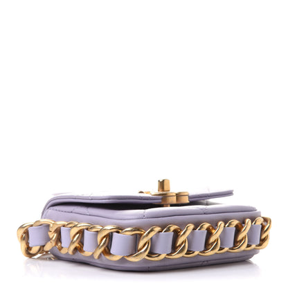 Chanel Calfskin Quilted Mini Framing Chain Bag Light Purple 4 of 10