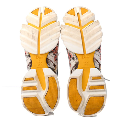 Christian Dior Neoprene Rubber Champetre Print Womens D-Connect Sneakers 37 White Multicolor 4 of 4