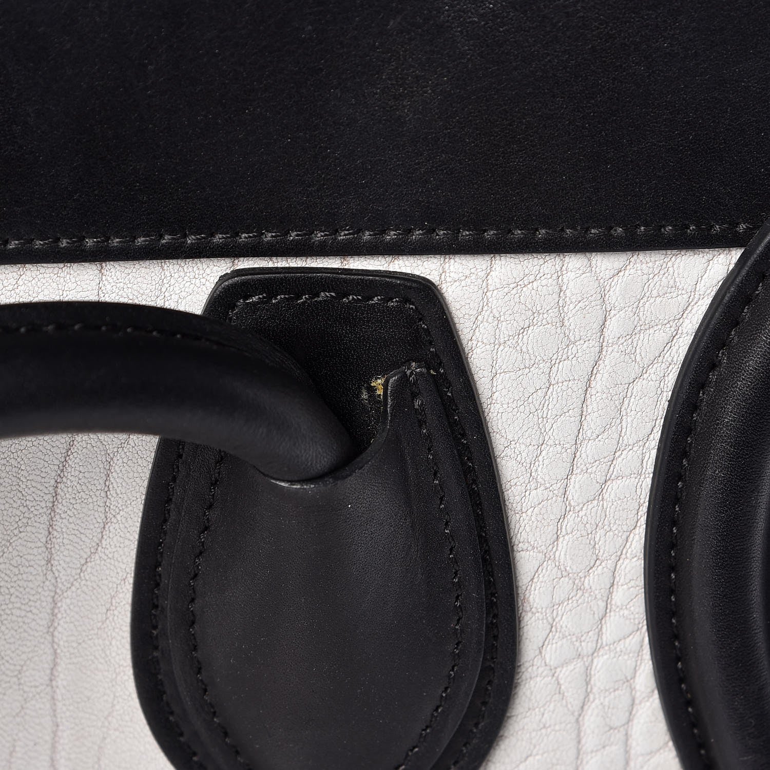 Celine Shrunken Lambskin Micro Bi-Color Luggage Black White 13 of 24