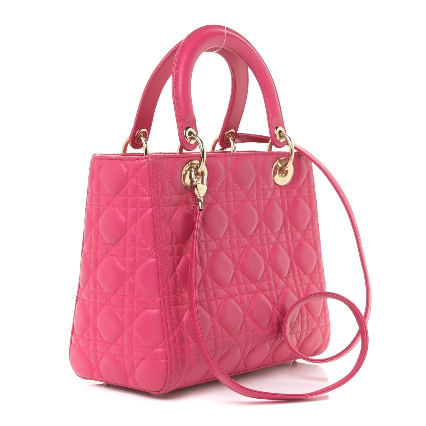 Lambskin Cannage Medium Lady Dior Pink