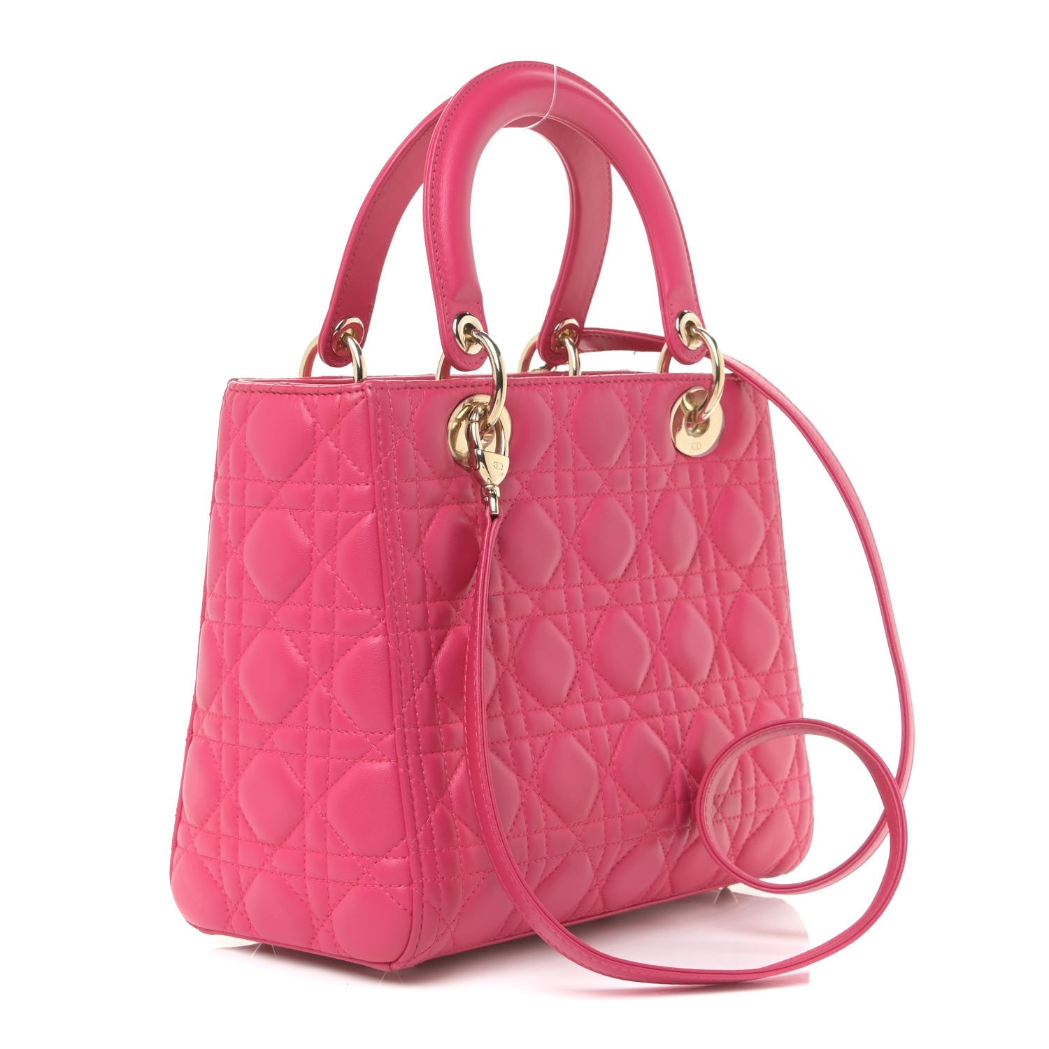 Christian Dior Lambskin Cannage Medium Lady Dior Pink 3 of 11
