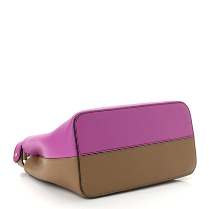 Fendi Vitello Seta Nappa Plexiglass Bi-Color Mini Peekaboo Iconic Satchel Bouganville Sand 4 of 10