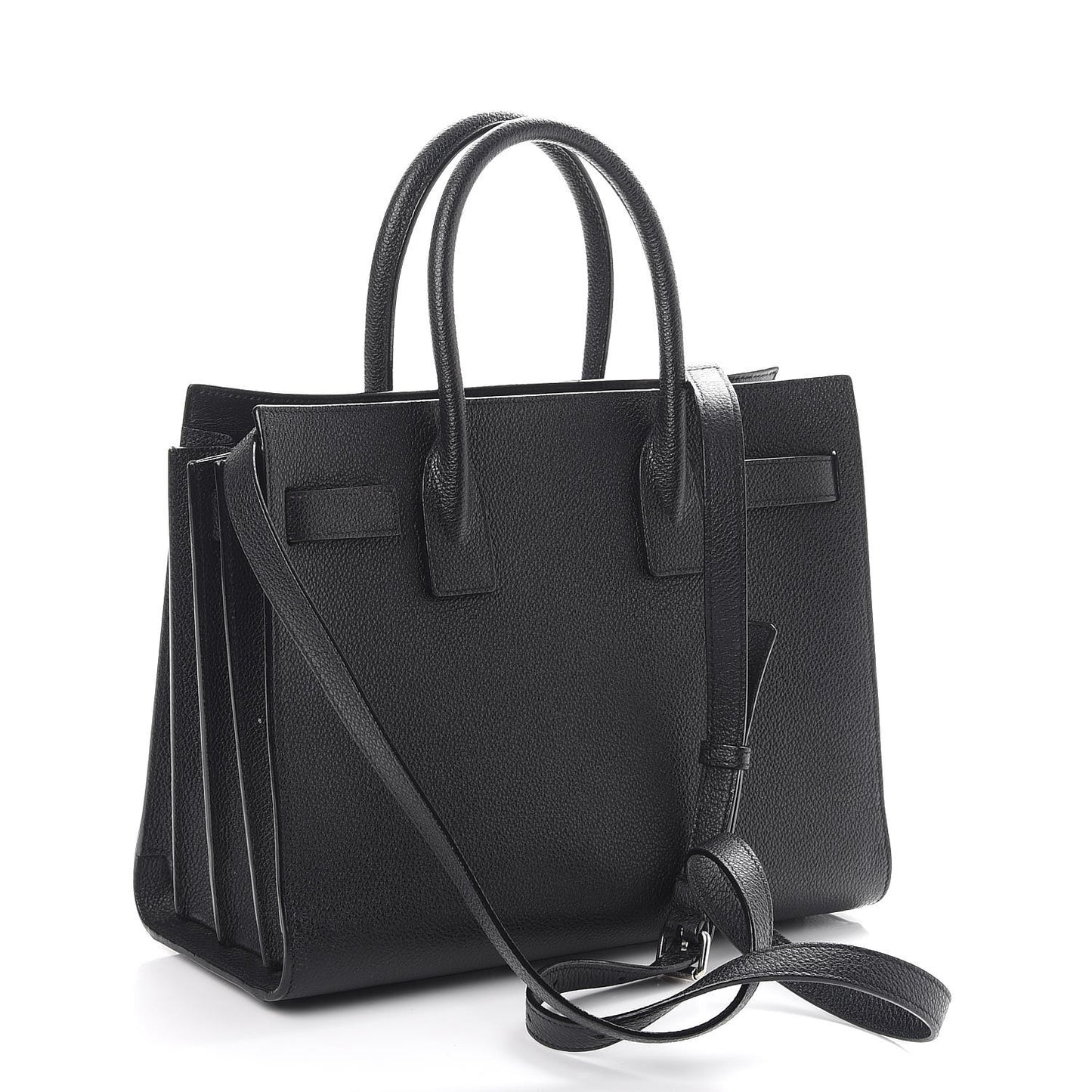 Grained Calfskin Baby Sac De Jour Black